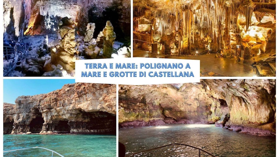 Bari: Full-day Tour 9h Castellana Caves & Polignano by Boat