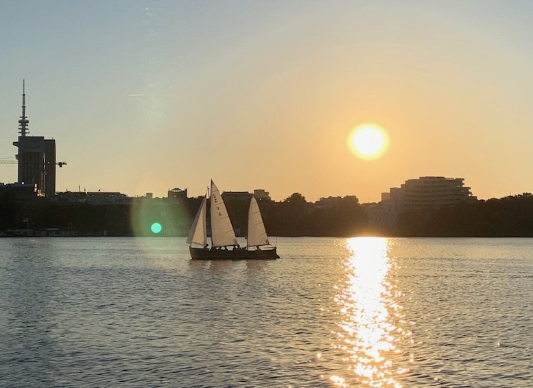 Picture 1 for Activity Hamburg: Alster River Sailboat Cruise with Sundowner