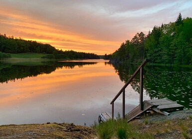 Tukholma: Tyrestan kansallispuisto: Auringonlaskun vaellus aterian kanssa