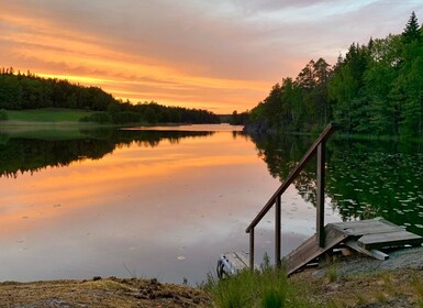 Tukholma: Tyrestan kansallispuisto: Auringonlaskun vaellus aterian kanssa