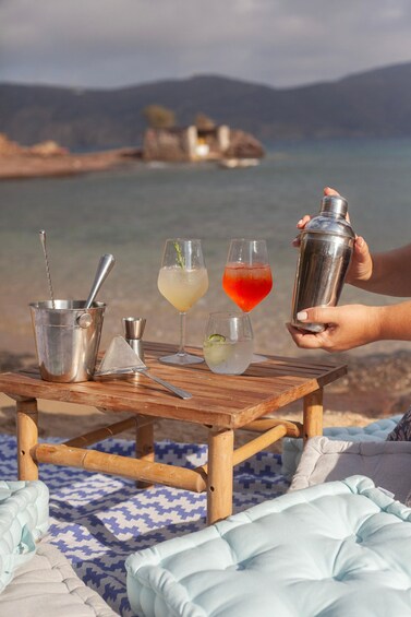 Picture 2 for Activity Mykonos: Sunset Cocktail Making Class on a Secluded Beach