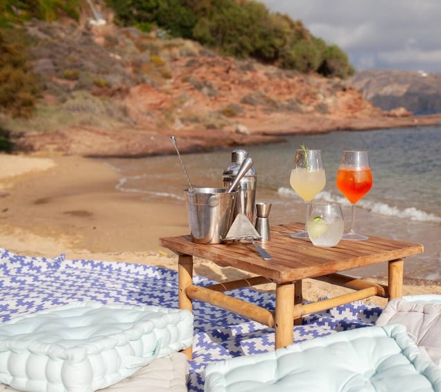 Picture 6 for Activity Mykonos: Sunset Cocktail Making Class on a Secluded Beach