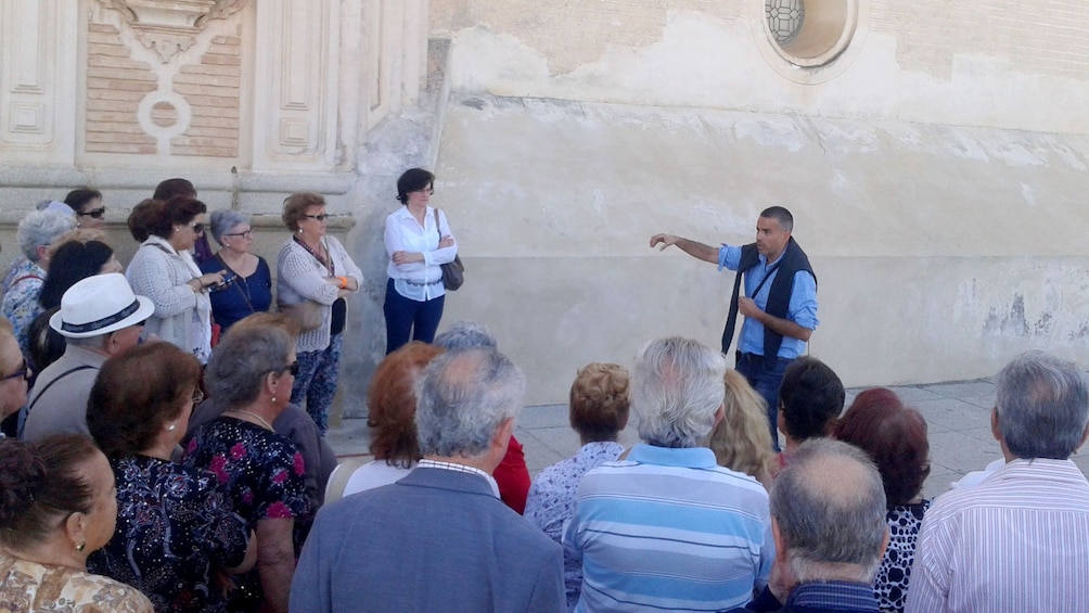 Guided tour group at Cartuja Monastery in Seville