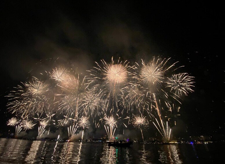Fireworks and sunset catamaran cruise from Théoule