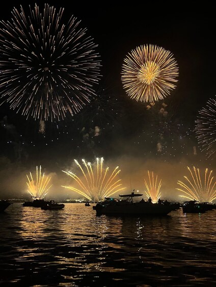 Picture 2 for Activity Fireworks and sunset catamaran cruise from Théoule