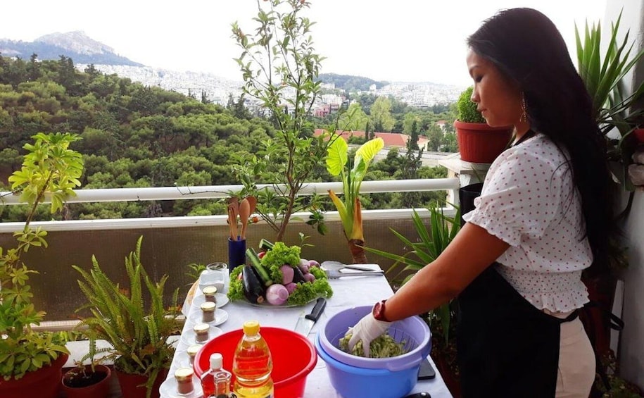 Picture 6 for Activity Athens: Greek Cooking Class Overlooking the Acropolis