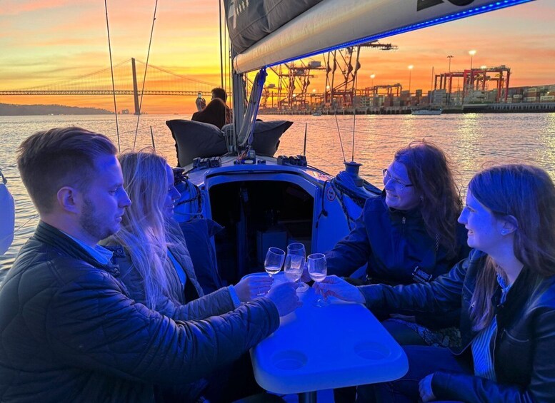Picture 3 for Activity Boat Tour: Sailing in Lisbon Sunset with Local Guide w/Wine