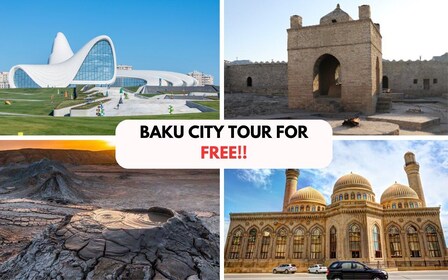 Baku: Gobustan, mutatulivuoret, palava vuori ja tulitemppeli.