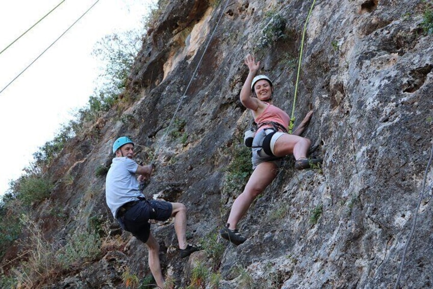 Happy climbers