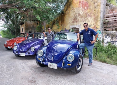 Progreso: Ghost Town Tour + Beach Club in a Classic Beetle