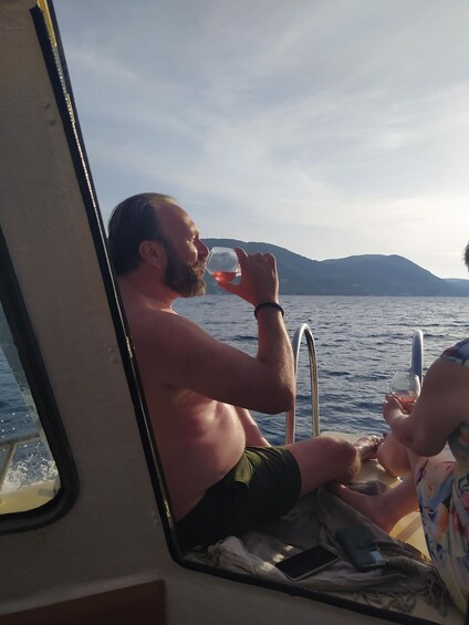 Picture 3 for Activity Zakynthos: Sunset Cruise to Myzithres with Wine