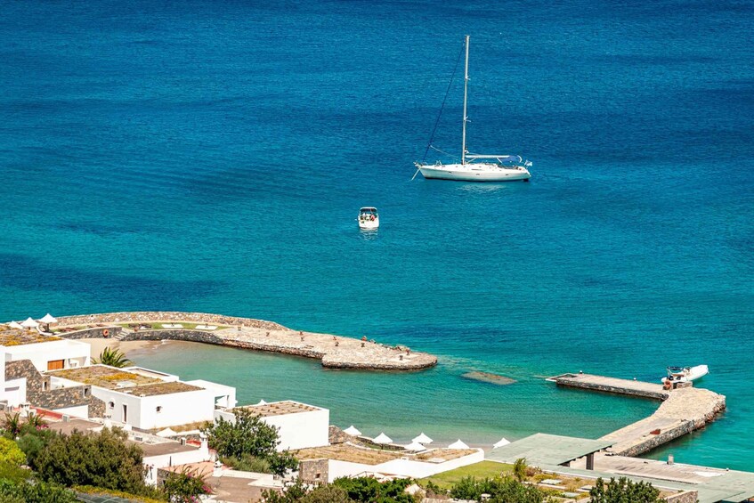 Picture 5 for Activity Elounda: Spinalonga Guided Boat Tour with BBQ and Swimming