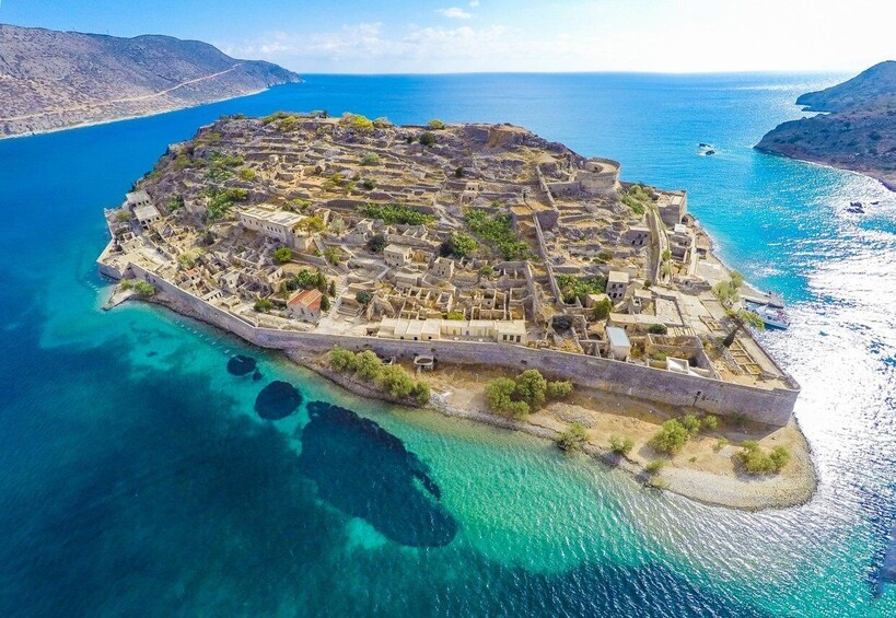 Picture 1 for Activity Elounda: Spinalonga Guided Boat Tour with BBQ and Swimming