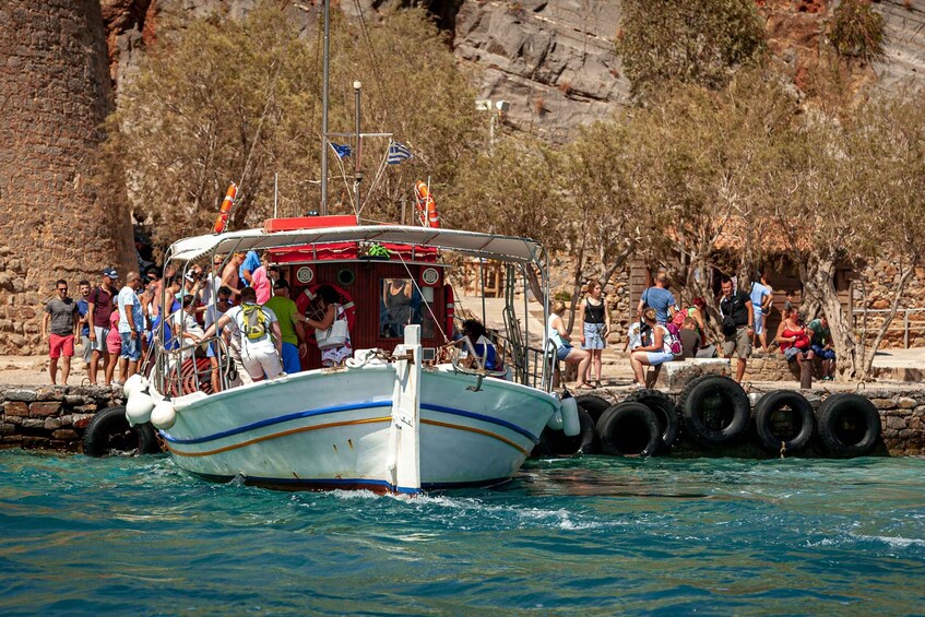 Picture 14 for Activity Elounda: Spinalonga Guided Boat Tour with BBQ and Swimming