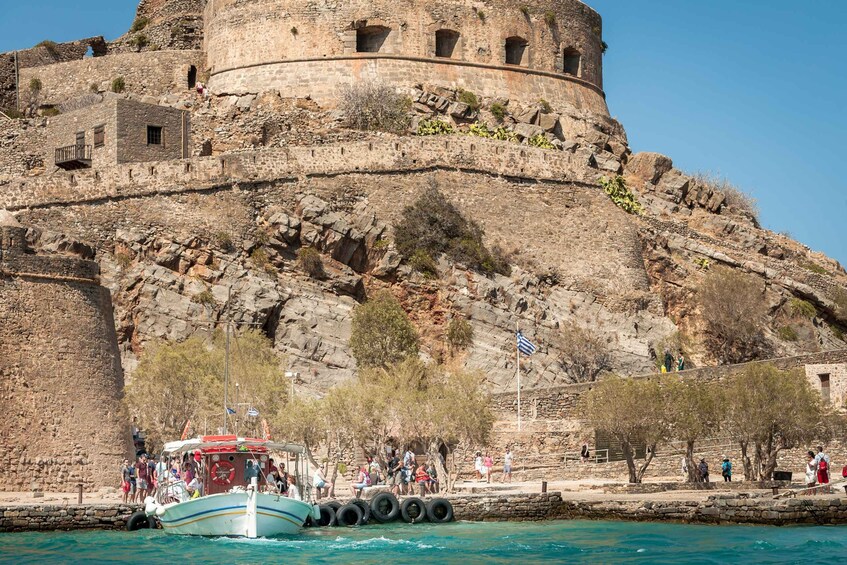 Picture 15 for Activity Elounda: Spinalonga Guided Boat Tour with BBQ and Swimming