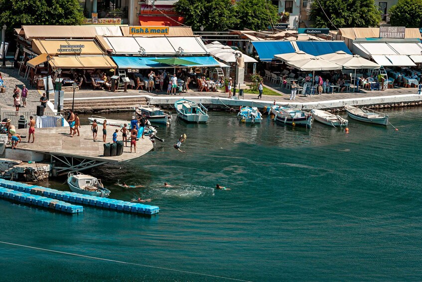 Picture 4 for Activity Elounda: Spinalonga Guided Boat Tour with BBQ and Swimming