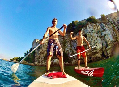 Surf de remo y esnórquel con guía local cerca de Niza