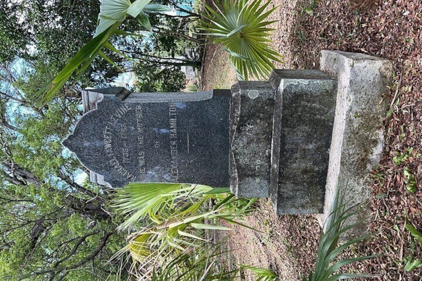 Alexander Hamillton's mother's tombstone in the property