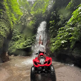 Ubud: Jungle, Waterfall, and Tunnel quad bike Tour & Lunch Options