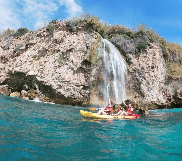 Nerja: Guided Kayak Tour Nerja Cliffs and Maro Waterfall