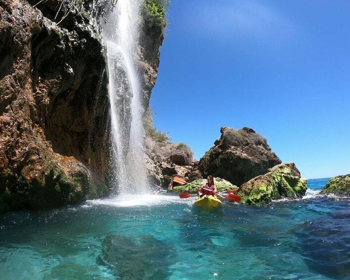 Picture 3 for Activity Nerja: Guided Kayak Tour Nerja Cliffs and Maro Waterfall