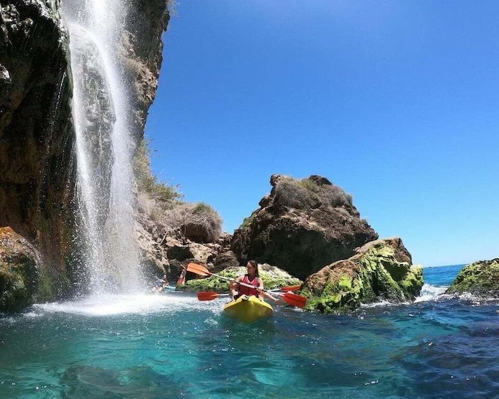 Picture 3 for Activity Nerja: Guided Kayak Tour Nerja Cliffs and Maro Waterfall