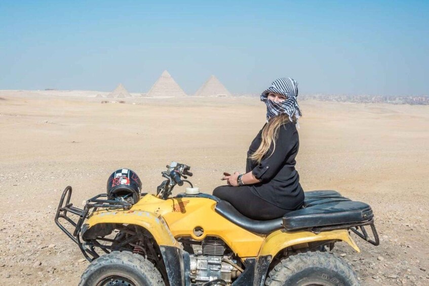 Cairo:Pyramids & ATV & Shopping private tour with Camel ride