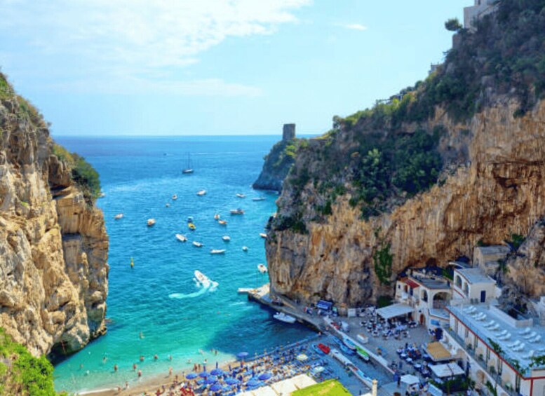 Picture 3 for Activity Amalfi: Sunset Cruise Swimm Caves Beaches Positano Prosecco