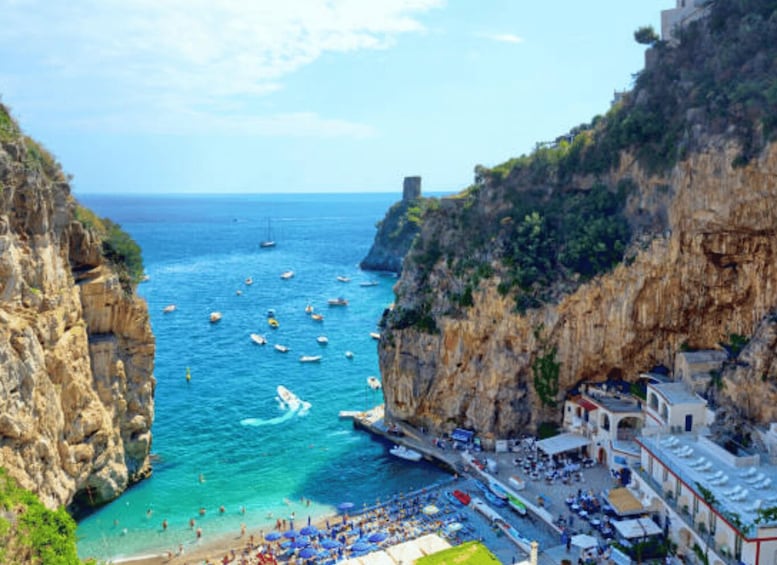 Picture 3 for Activity Amalfi: Sunset Cruise Swimm Caves Beaches Positano Prosecco