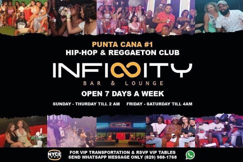 INFINITY BAR PUNTA CANA'S 1 CLUB for HIPHOP and REGGAETON MUSIC