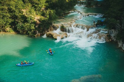 Kayaking Mreznica Waterfalls in Natural Monument