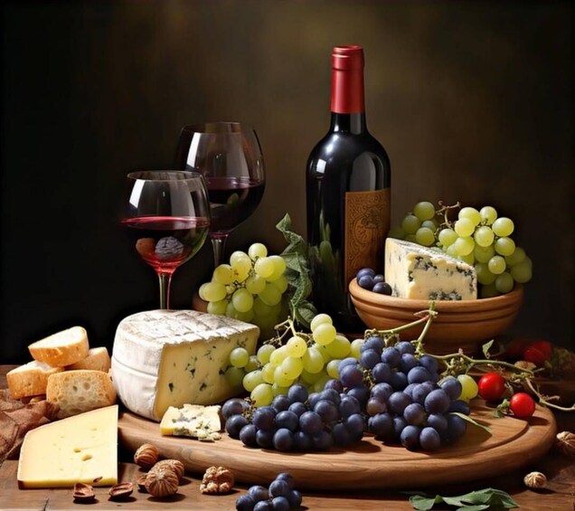 Wines and Cheeses tasting experience at home