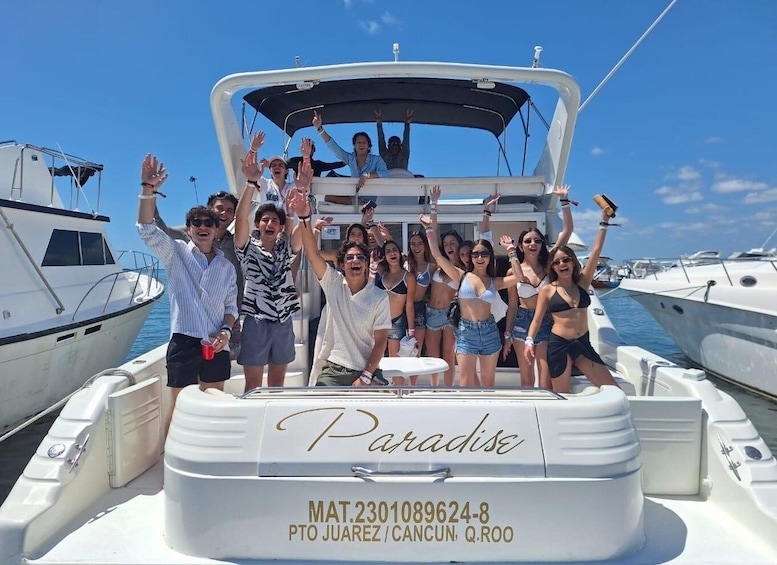 Picture 5 for Activity Cancun: Private Luxury 46-Feet Flybridge Yacht Cruise