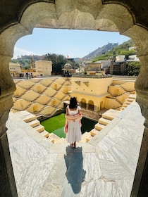 Jaipur halvdags Tur Amer Fort, Jal Mahal & Stepwell