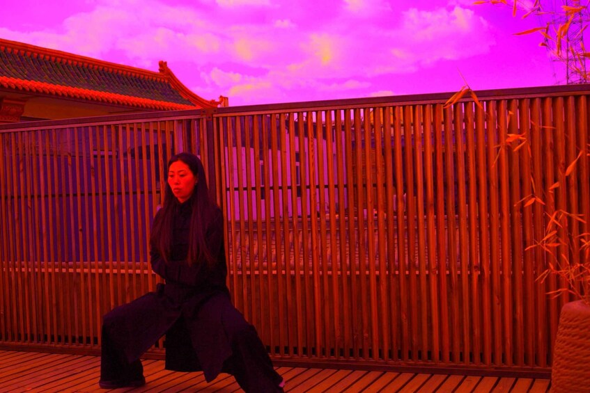 Chinese Kungfu class in old temple beside Forbidden Ci