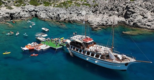 Rhodes: Gulet Trip with Food, Drinks, SUP, Kayak & Swimming