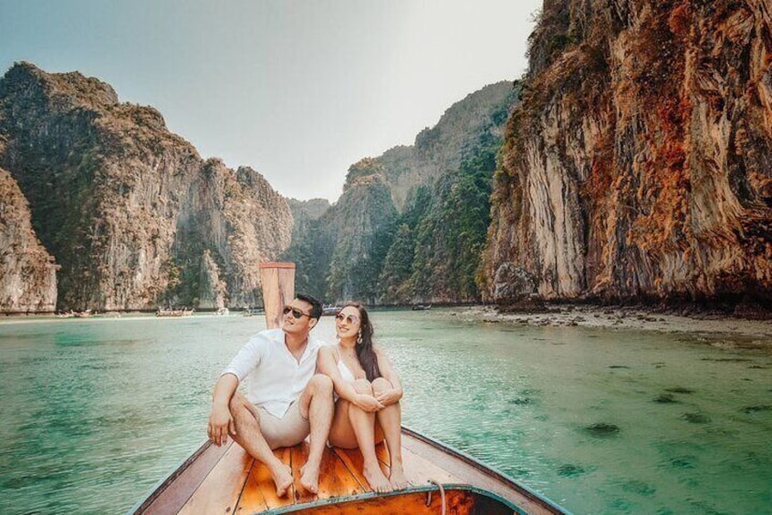 Holiday Travel Photoshoot with Long-tail boat Phi Phi Islands