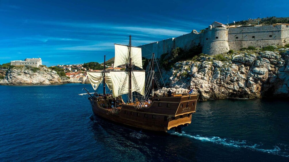 Picture 2 for Activity Dubrovnik: Galleon Cruise with a Live Show & Drink at Sunset