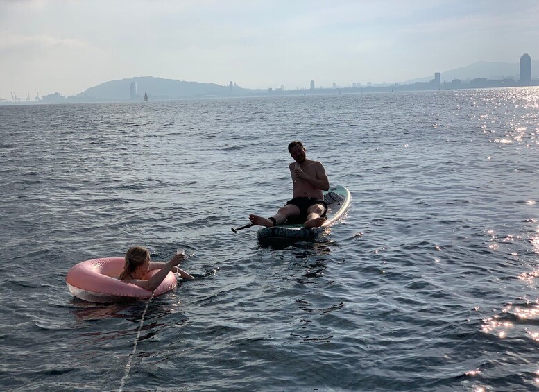 Picture 6 for Activity Barcelona: 2-Hour Sailboat Tour with Paddle Boarding