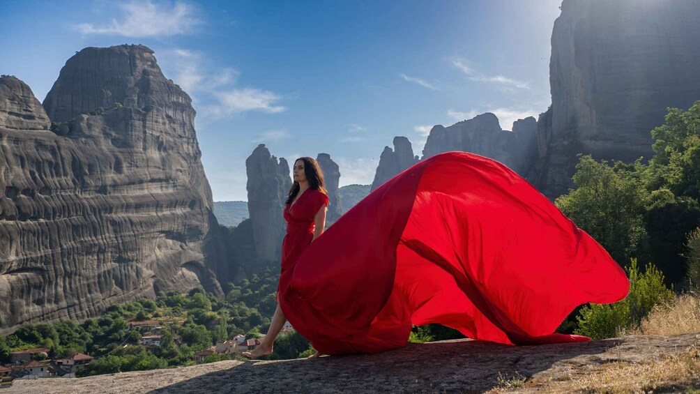 Kalabaka: Meteora Flying Dress Photoshoot