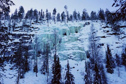 Fra Rovaniemi: Tur til Korouoma-kløften og de frosne vandfald