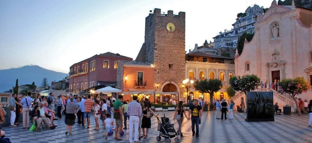 Picture 1 for Activity Taormina: Sunset Walking Tour & Aperitif on Rooftop Terrace