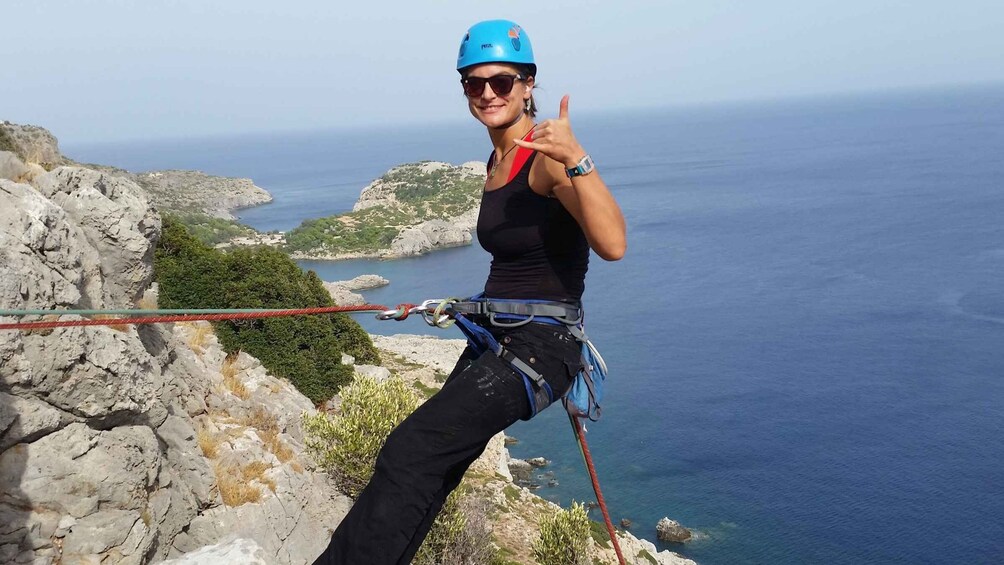 Picture 12 for Activity Rhodes: Ladiko Bay Rock Climbing and Rappelling Experience