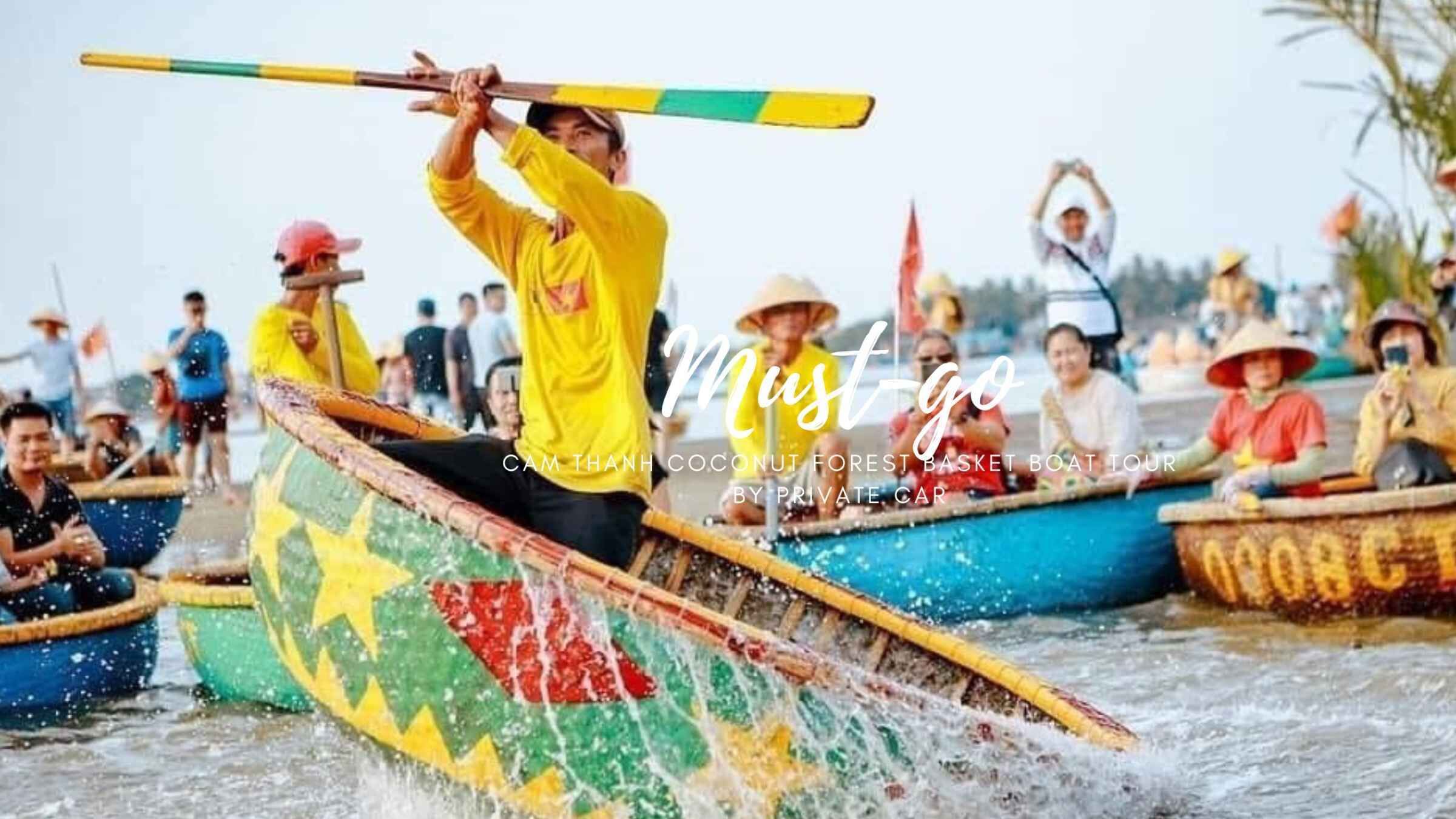 Cam Thanh Coconut Forest Basket Boat Tour by Private Car