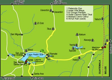 From Palenque: Transfer to Flores Guatemala