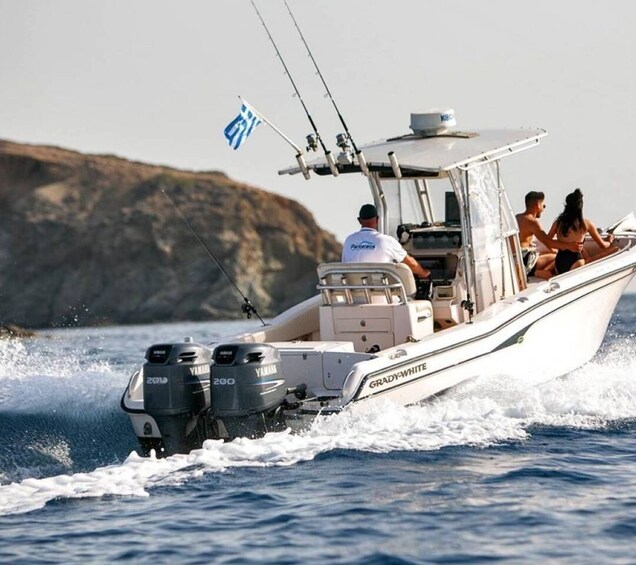 Picture 4 for Activity Naxos: Private Sunset Boat Tour with Fruit and Champagne