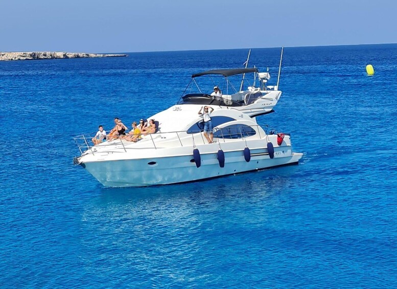 Picture 7 for Activity Ayia Napa: Explore Blue Lagoon on board of luxury Azimut 42