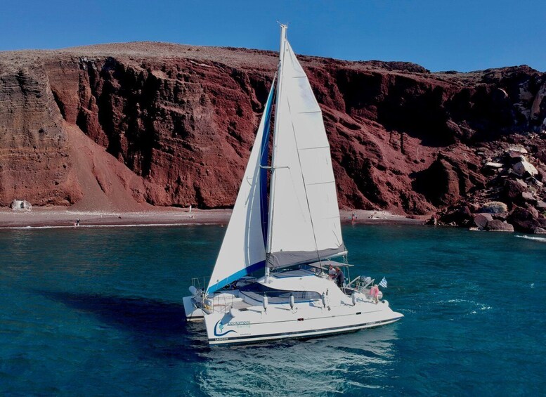 Picture 4 for Activity Santorini: Full Day Catamaran Excursion with Food & Drinks