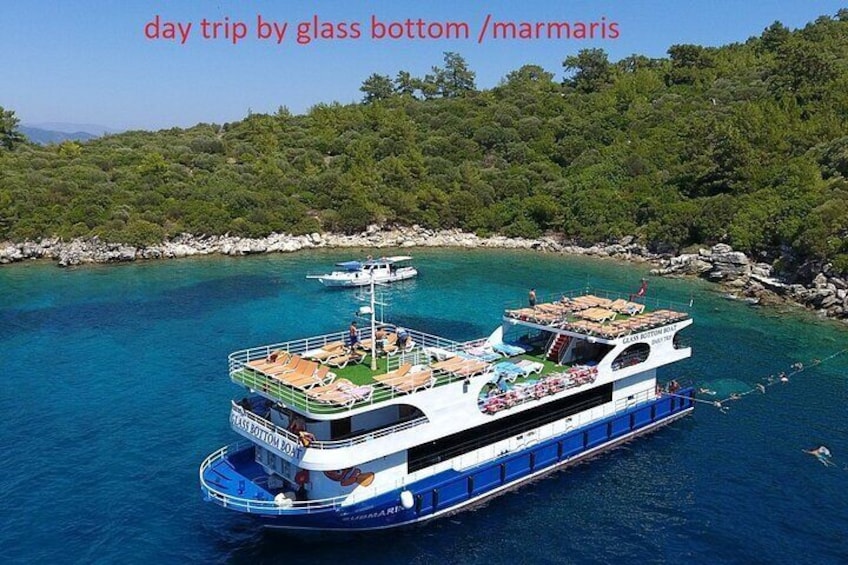 Full-Day Boat trip marmaris / Day trip by Glass bottom