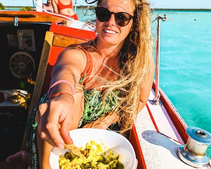Picture 4 for Activity Bacalar: Private Lagoon Sailing Trip with Homemade Guacamole
